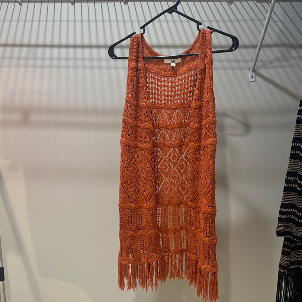 YA Los Angeles Orange Crochet Cardigan